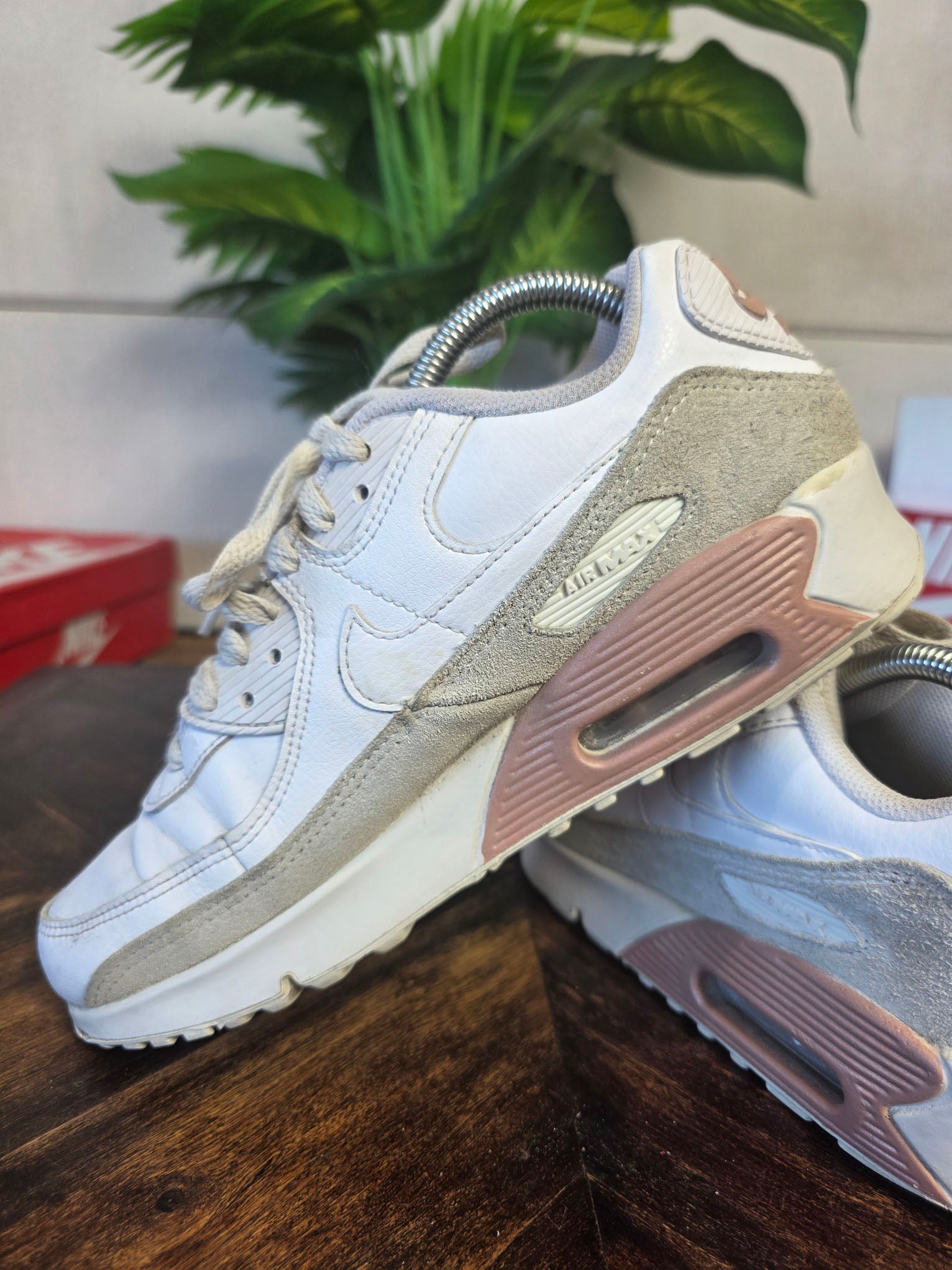 Nike Air Max 90 GS White Metallic Red Bronze maat 40