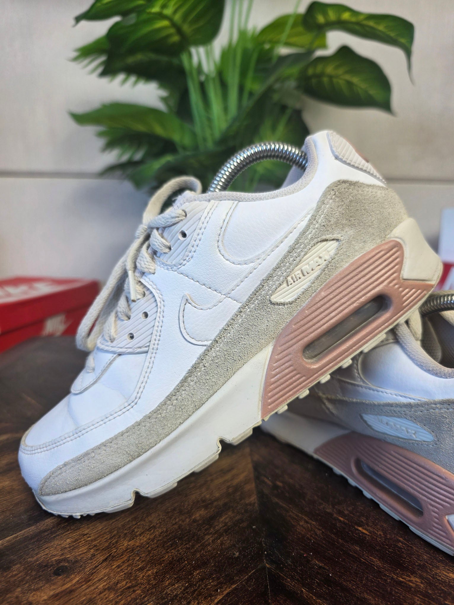Nike Air Max 90 GS White Metallic Red Bronze maat 40