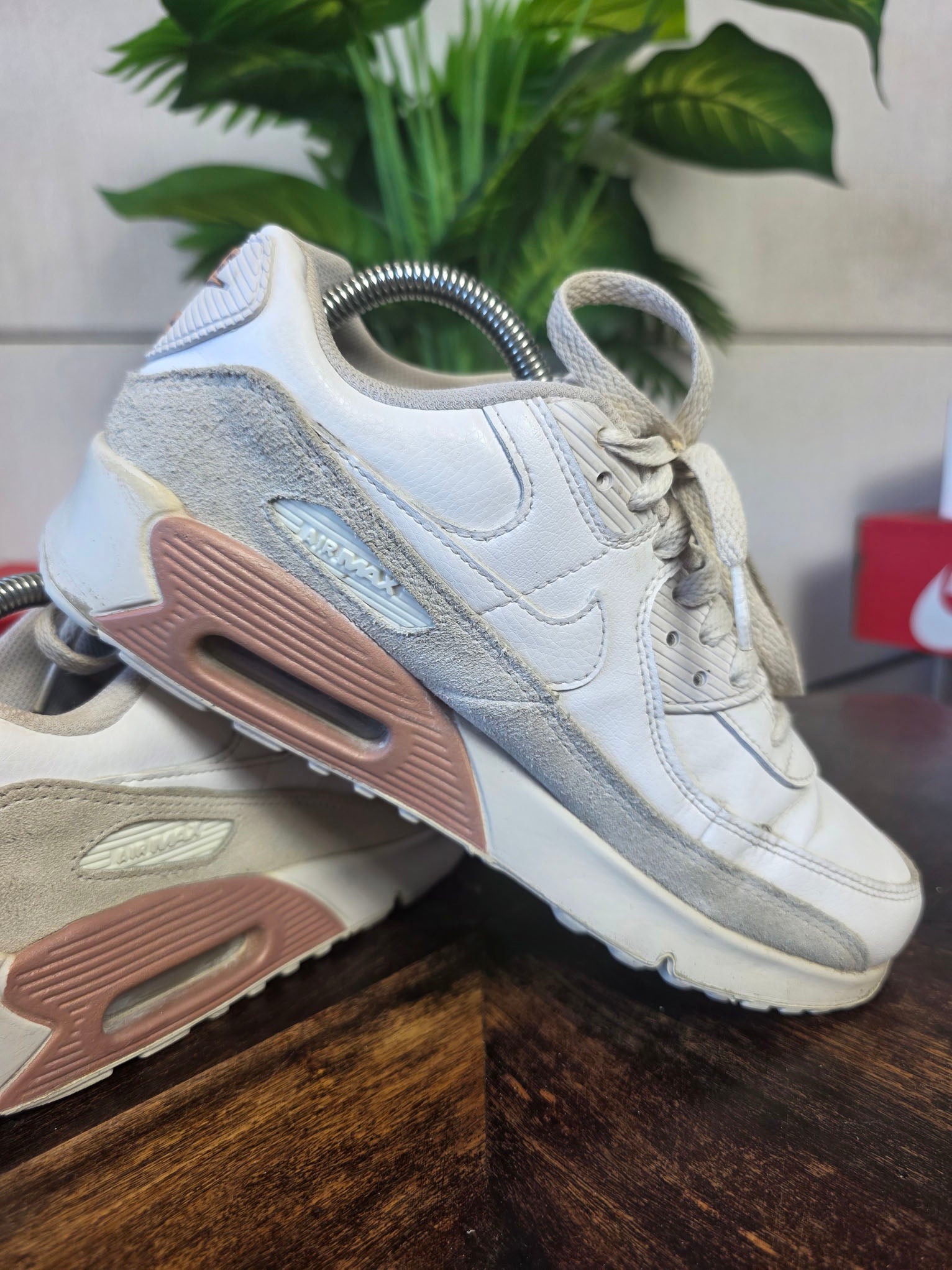 Nike Air Max 90 GS White Metallic Red Bronze maat 40