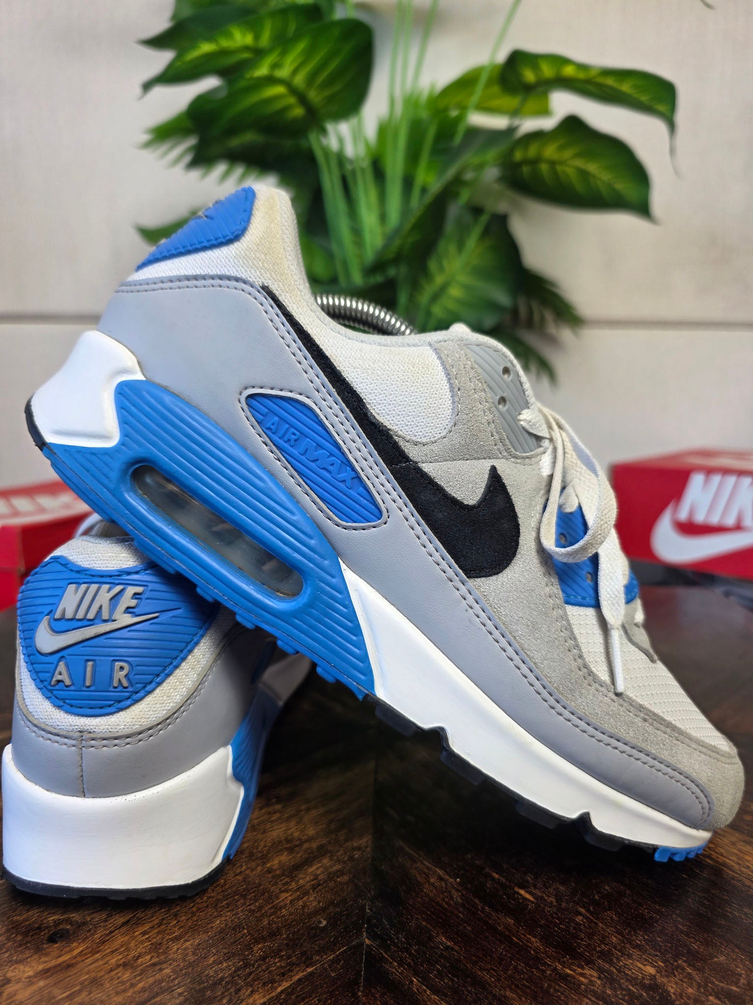 Nike Air Max 90 Pure Platinum Photo Blue maat 45