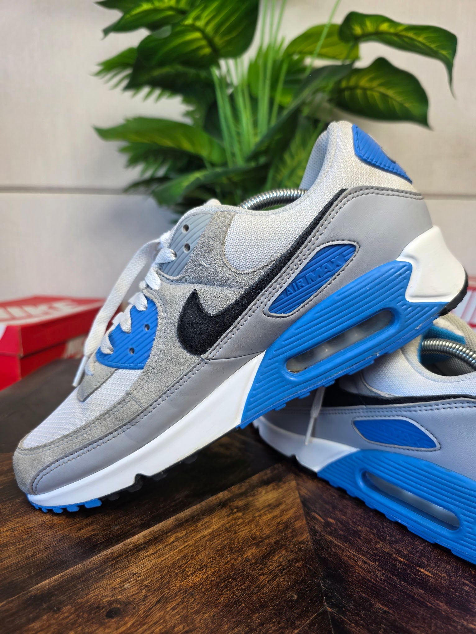Nike Air Max 90 Pure Platinum Photo Blue maat 45