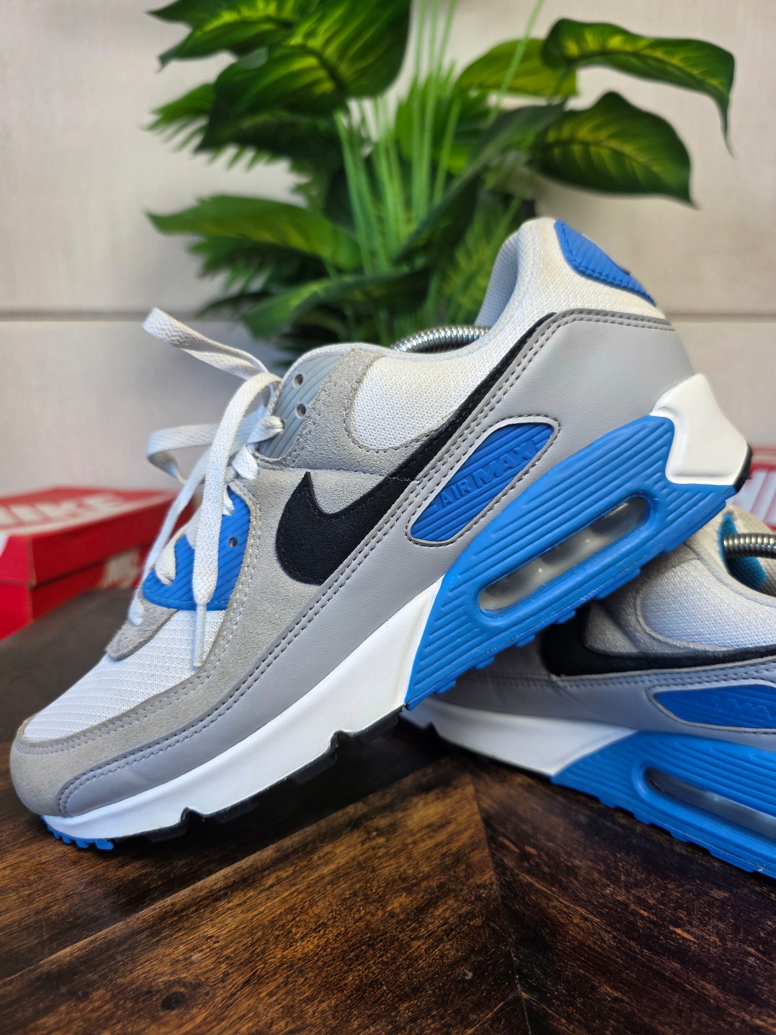 Nike Air Max 90 Pure Platinum Photo Blue maat 45