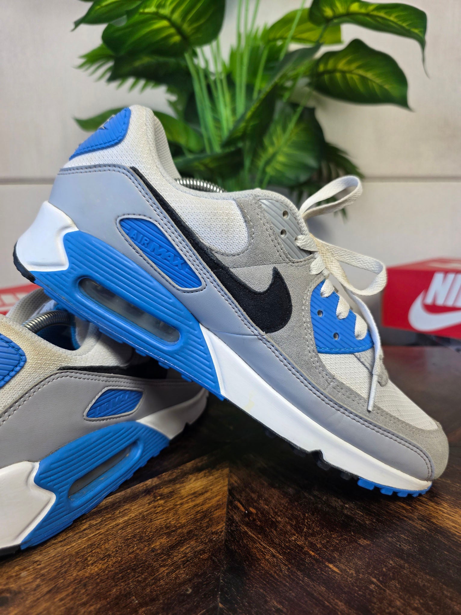 Nike Air Max 90 Pure Platinum Photo Blue maat 45