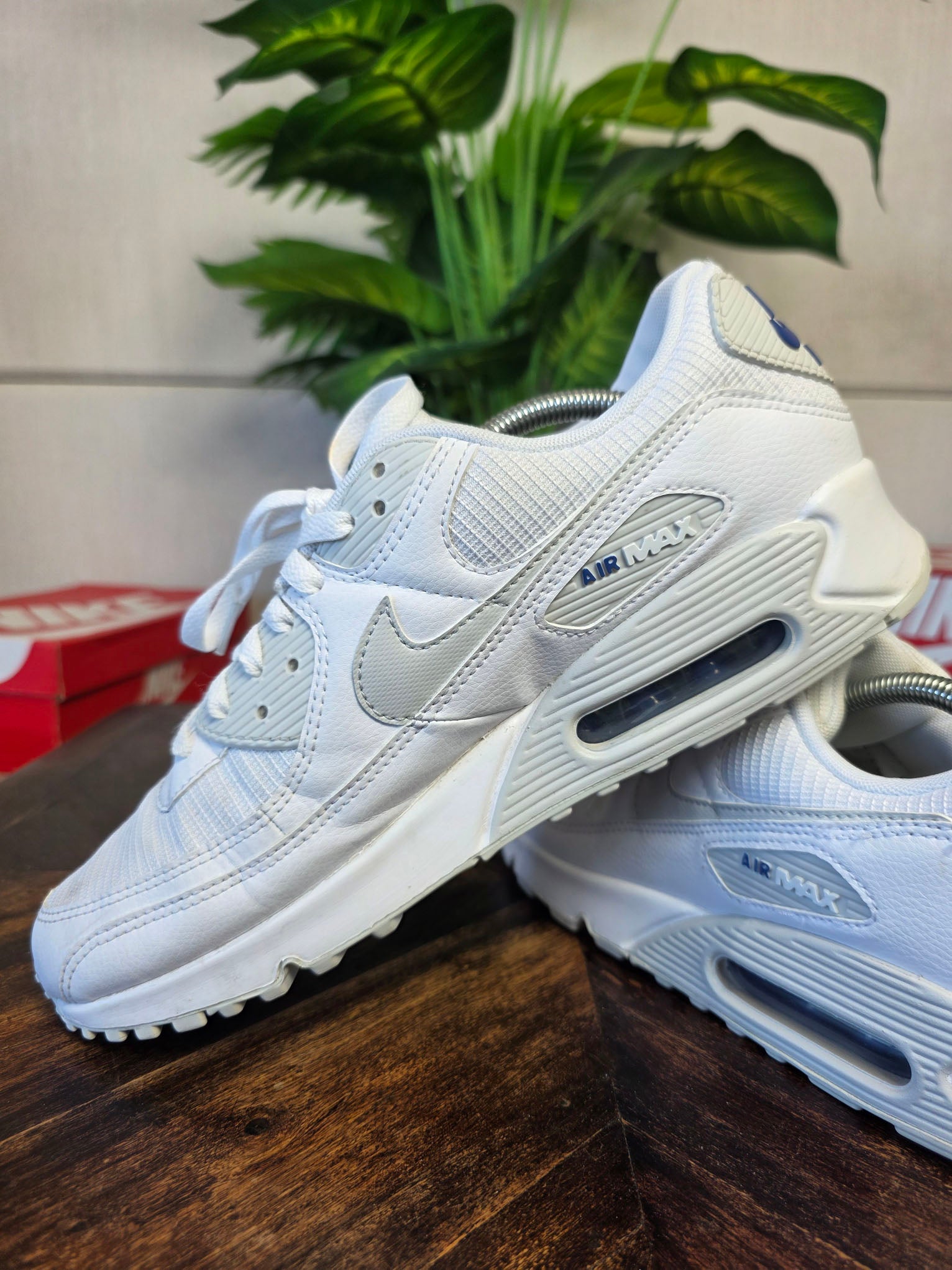 Nike Air Max 90 White Light Smoke Blue maat 45