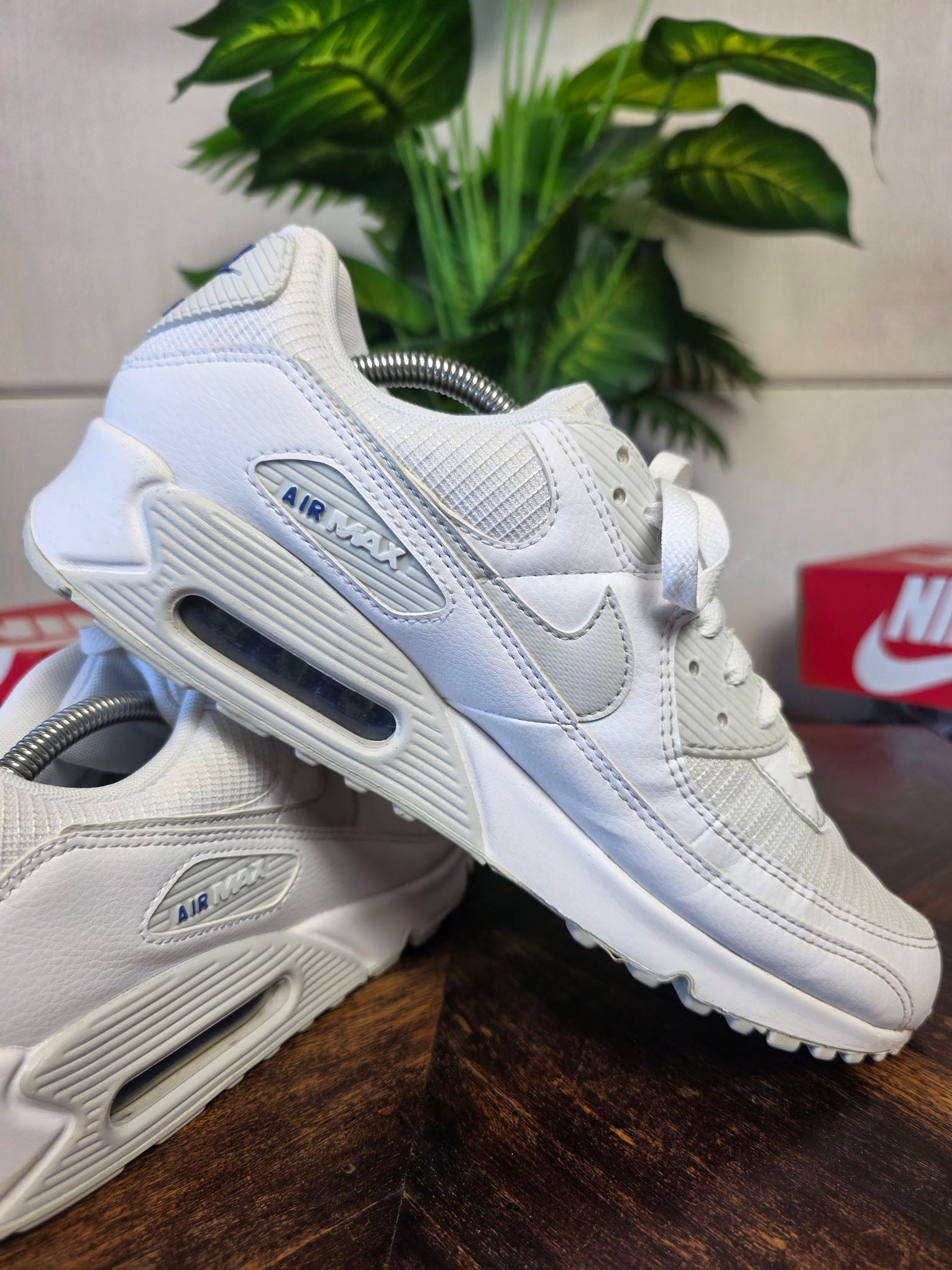 Nike Air Max 90 White Light Smoke Blue maat 45