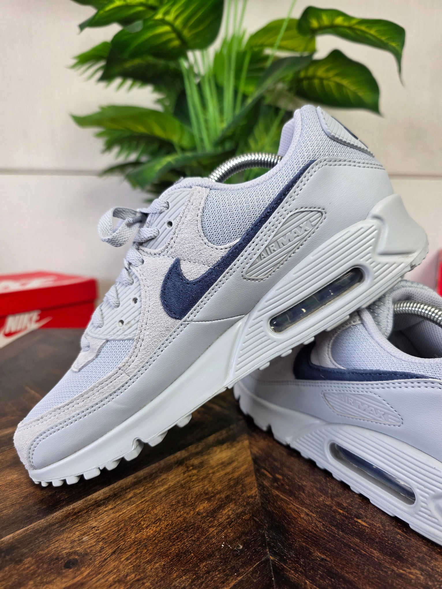 Nike Air Max 90 Wolf Grey Midnight Navy maat 43