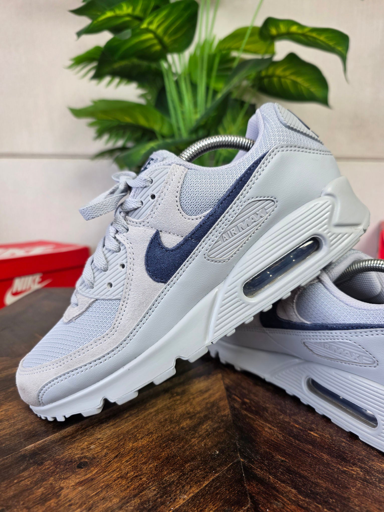 Nike Air Max 90 Wolf Grey Midnight Navy maat 43