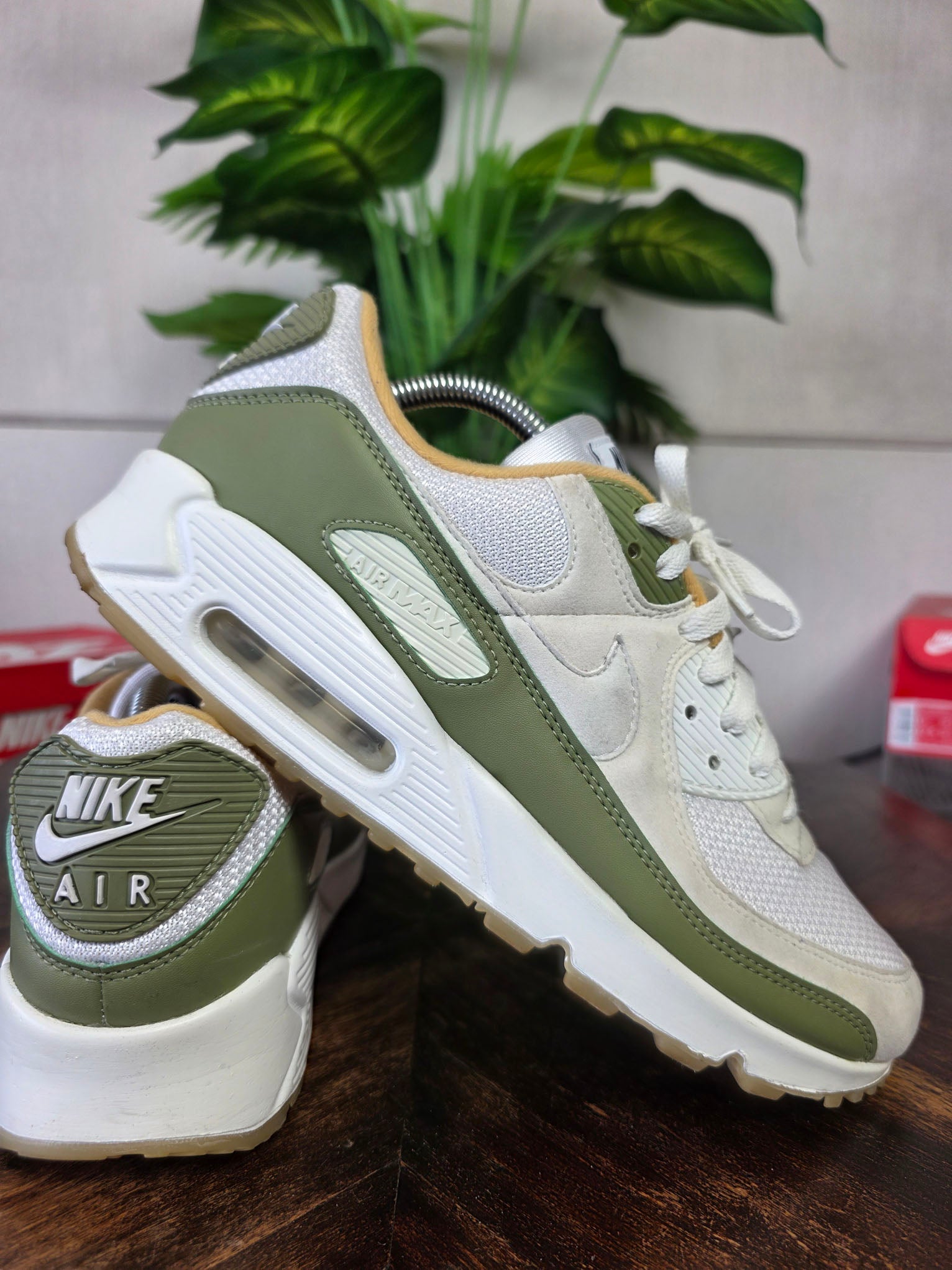 Nike Air Max 90 White Green Oaker Yellow maat 44