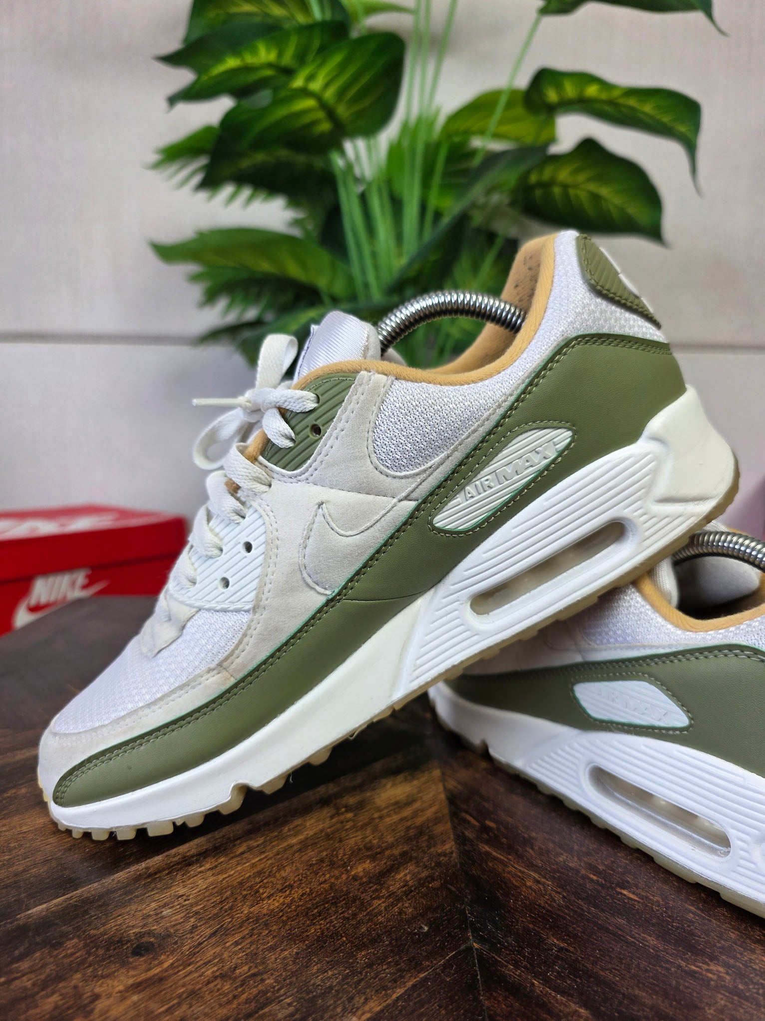 Nike Air Max 90 White Green Oaker Yellow maat 44