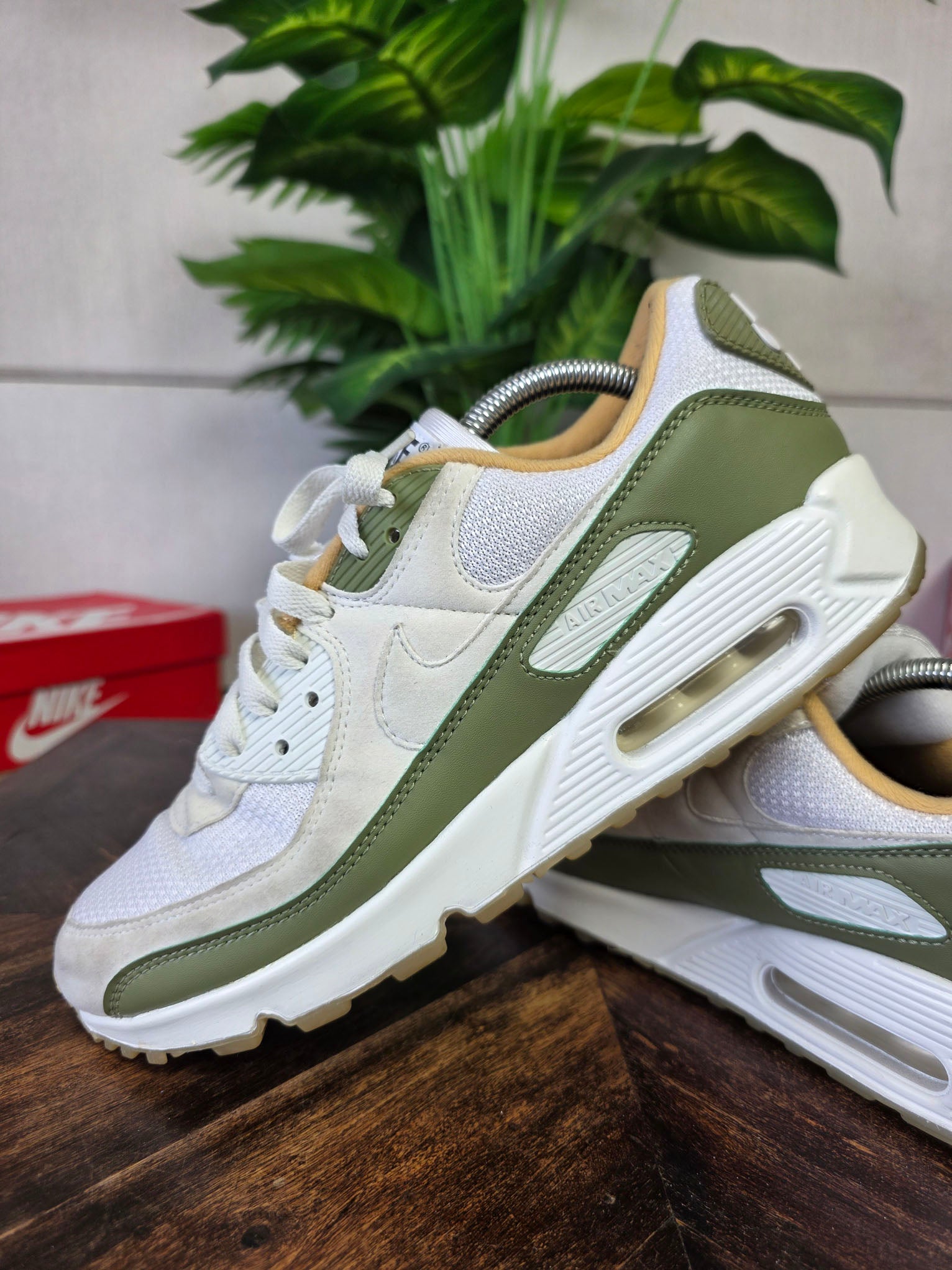 Nike Air Max 90 White Green Oaker Yellow maat 44