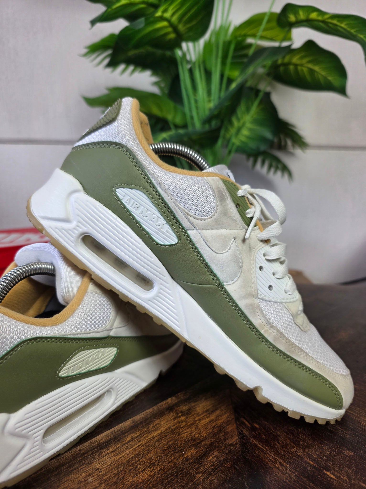 Nike Air Max 90 White Green Oaker Yellow maat 44