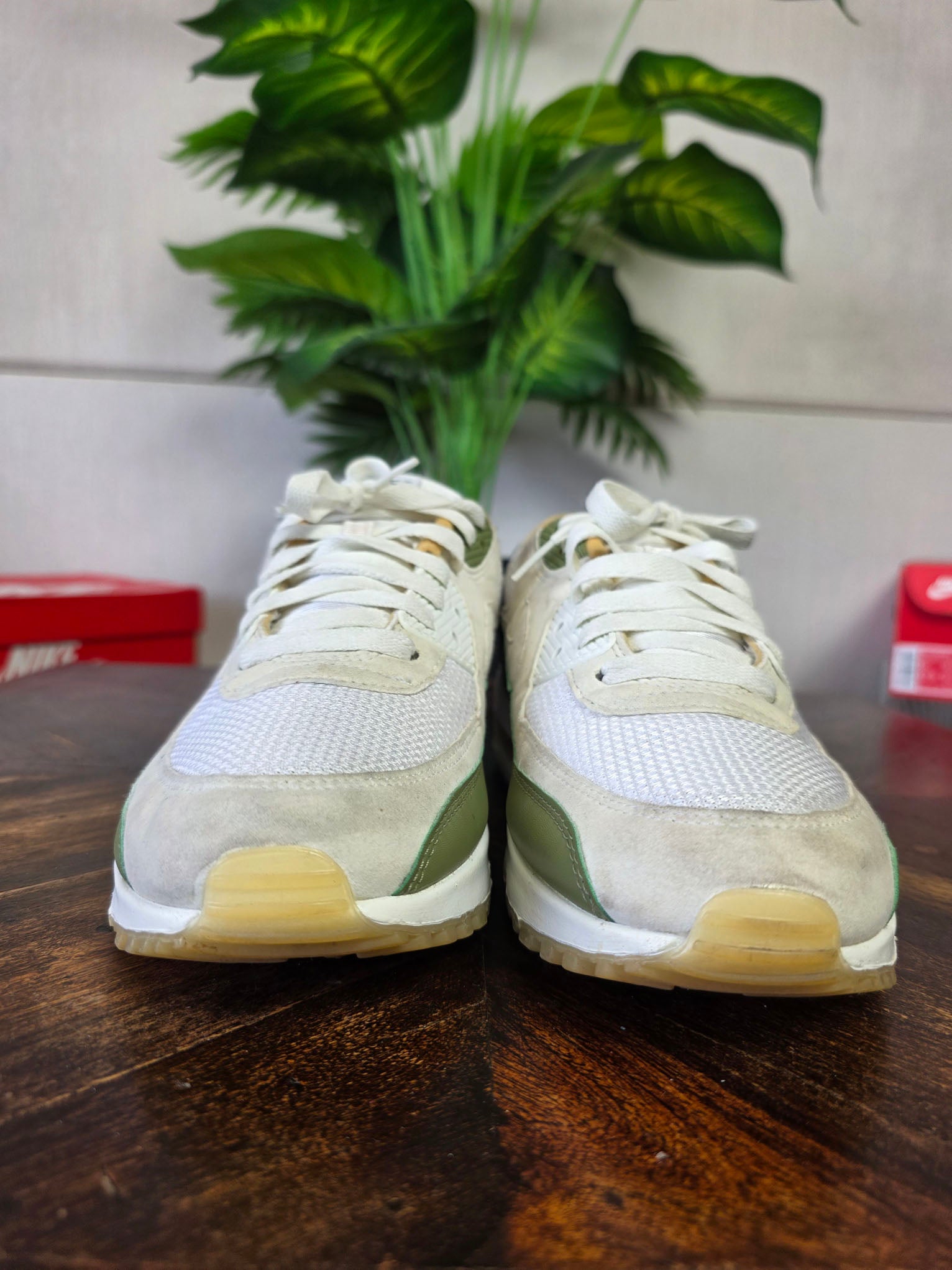 Nike Air Max 90 White Green Oaker Yellow maat 44