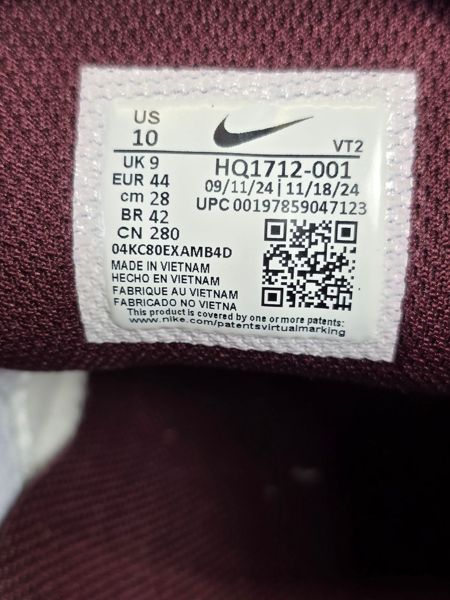 Nike Air Max 90 "Phantom Burgundy Crush" maat 44