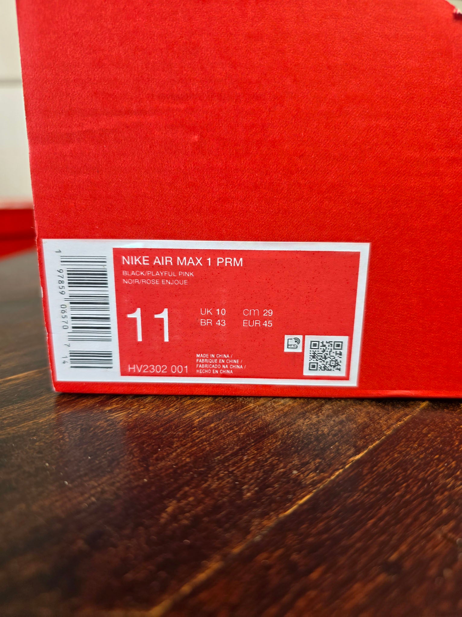 Nike Air Max 1 Valentine's Day Black maat 45