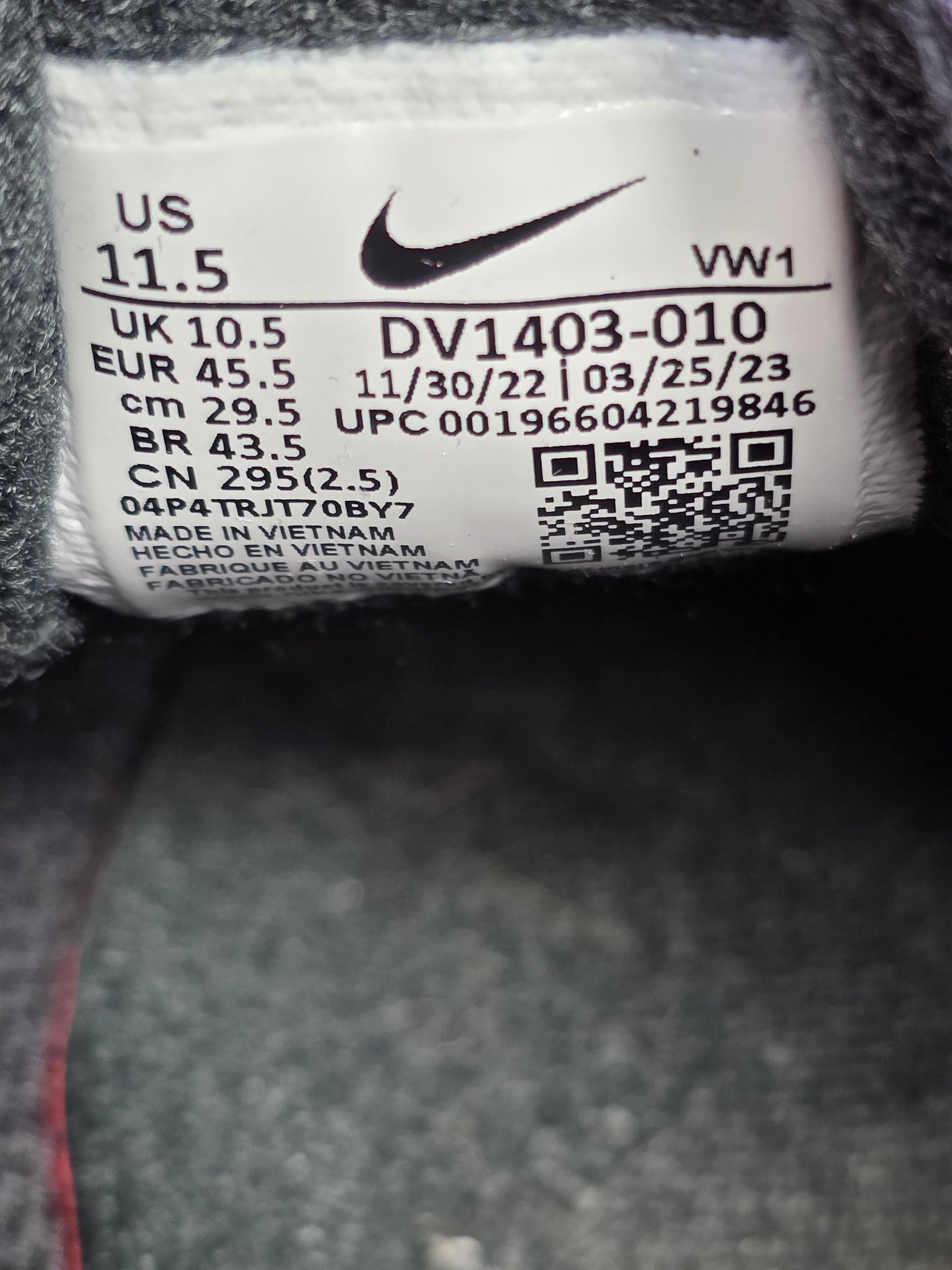 Nike Air Max 1 Golf Black White maat 45,5