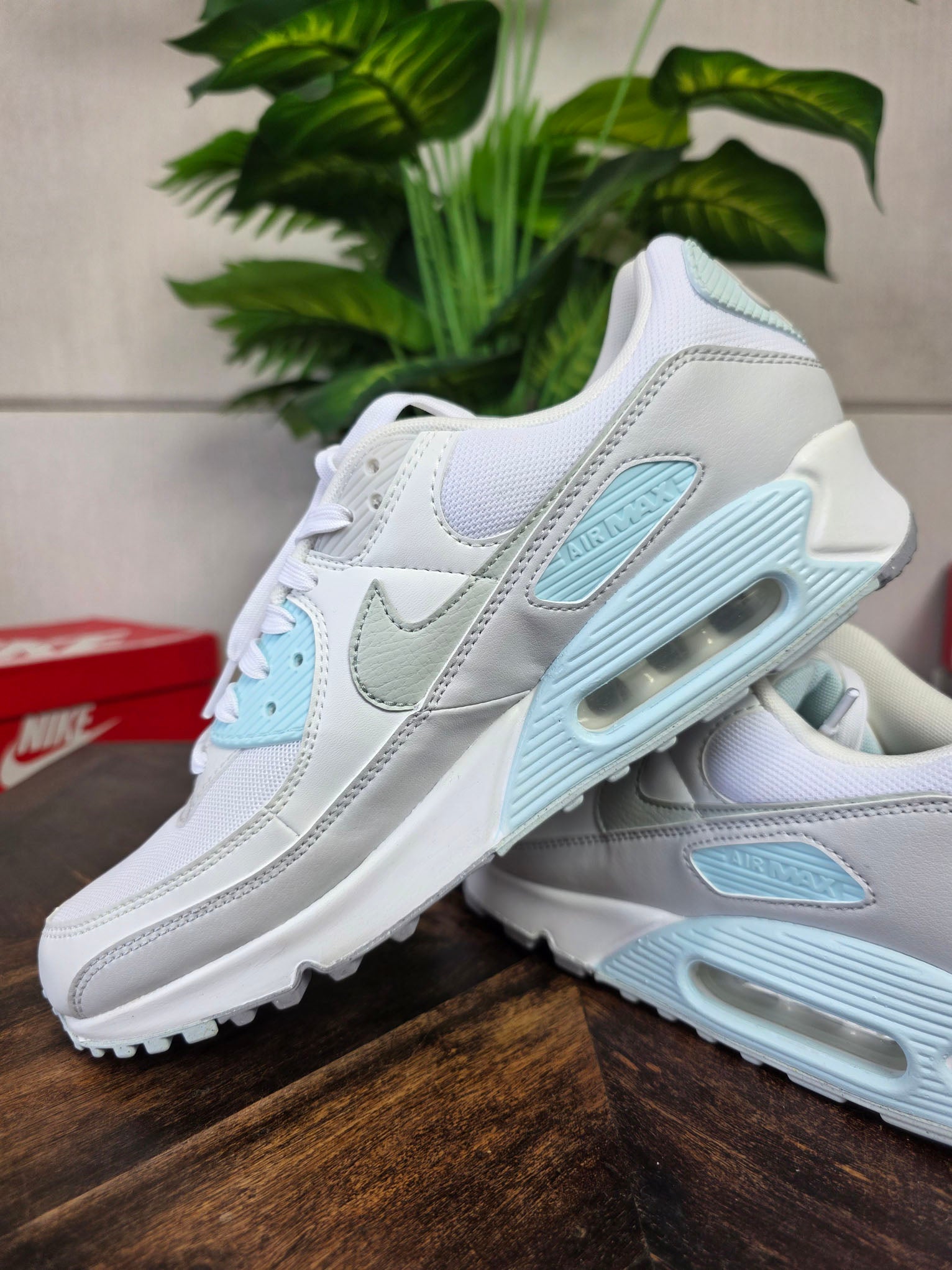 Nike Air Max 90 White "Glacier Blue" maat 44,5