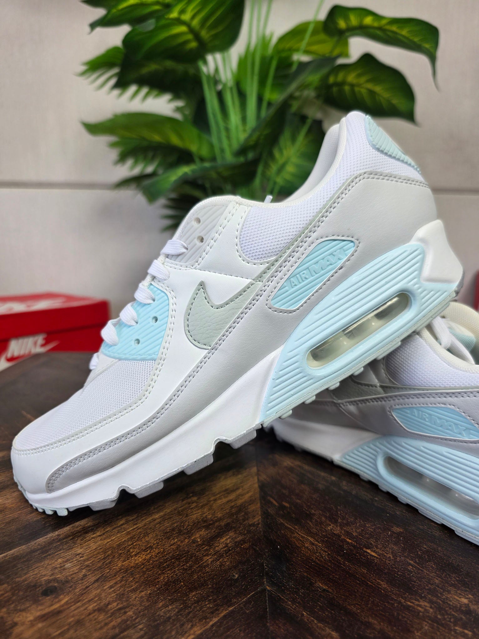 Nike Air Max 90 White "Glacier Blue" maat 44,5