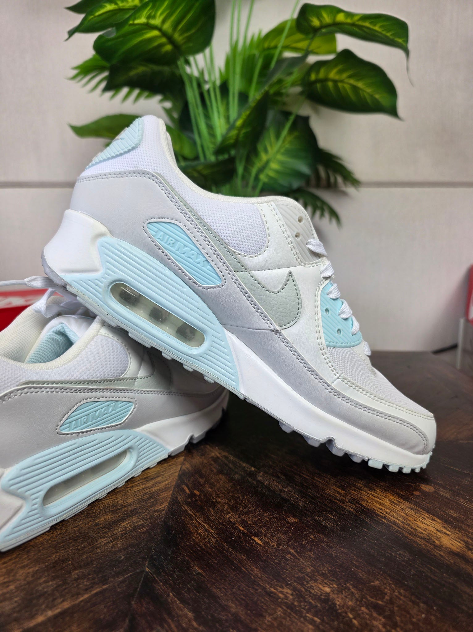 Nike Air Max 90 White "Glacier Blue" maat 44,5
