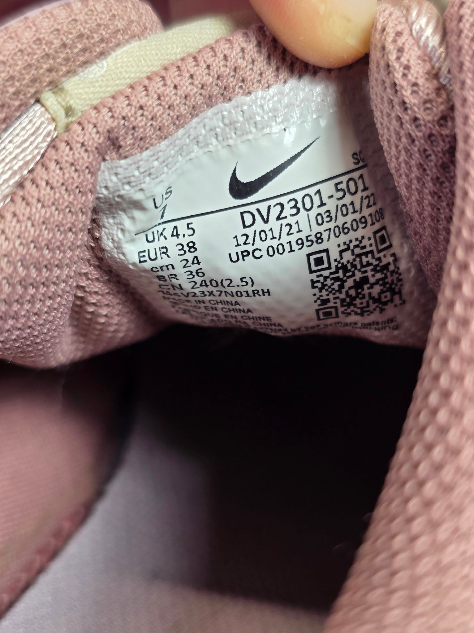 Nike Air Max 1 Premium Plum Fog Fossil Rose maat 38