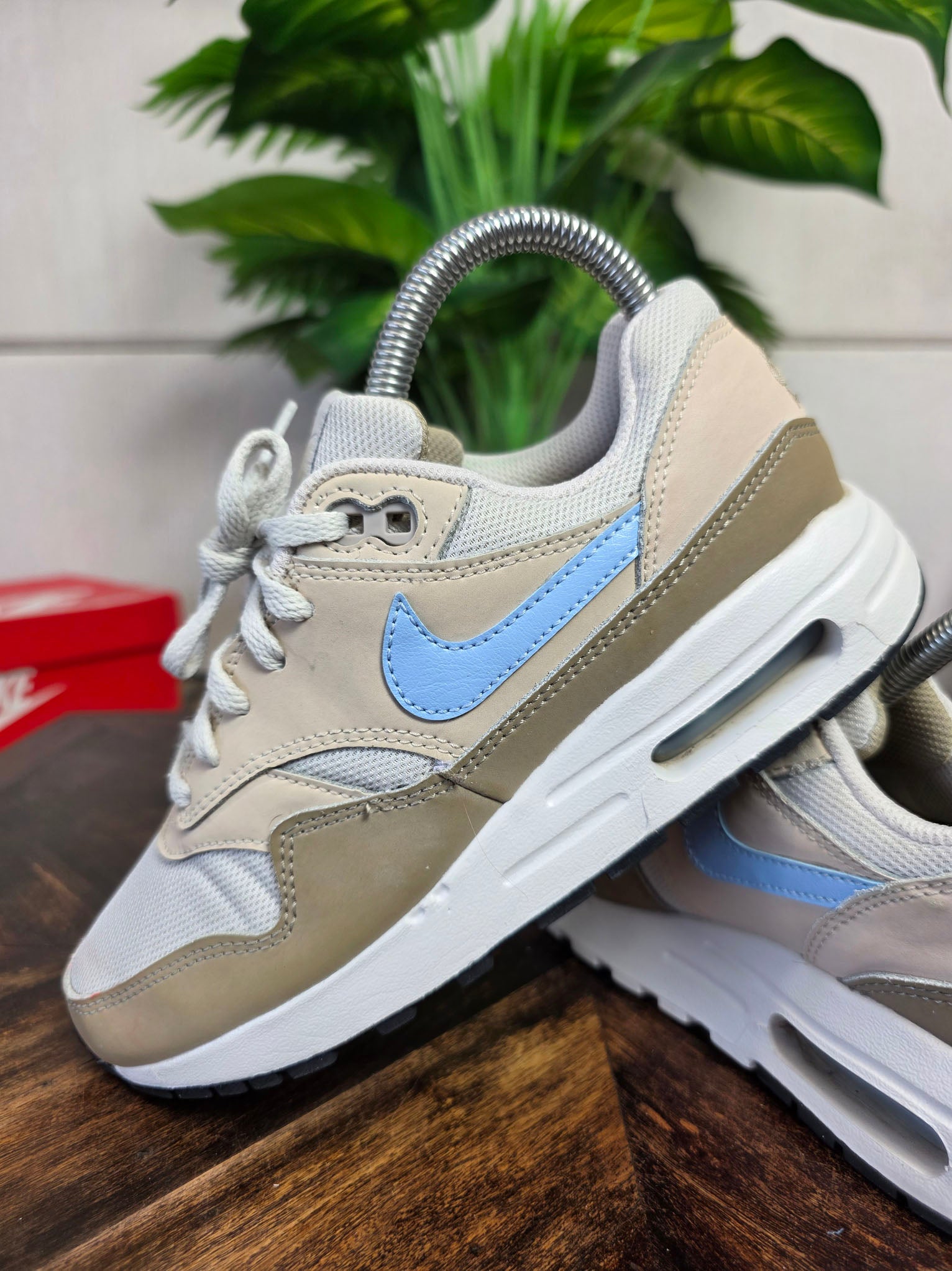 Nike Air Max 1 GS Khaki Psychic Blue maat 36
