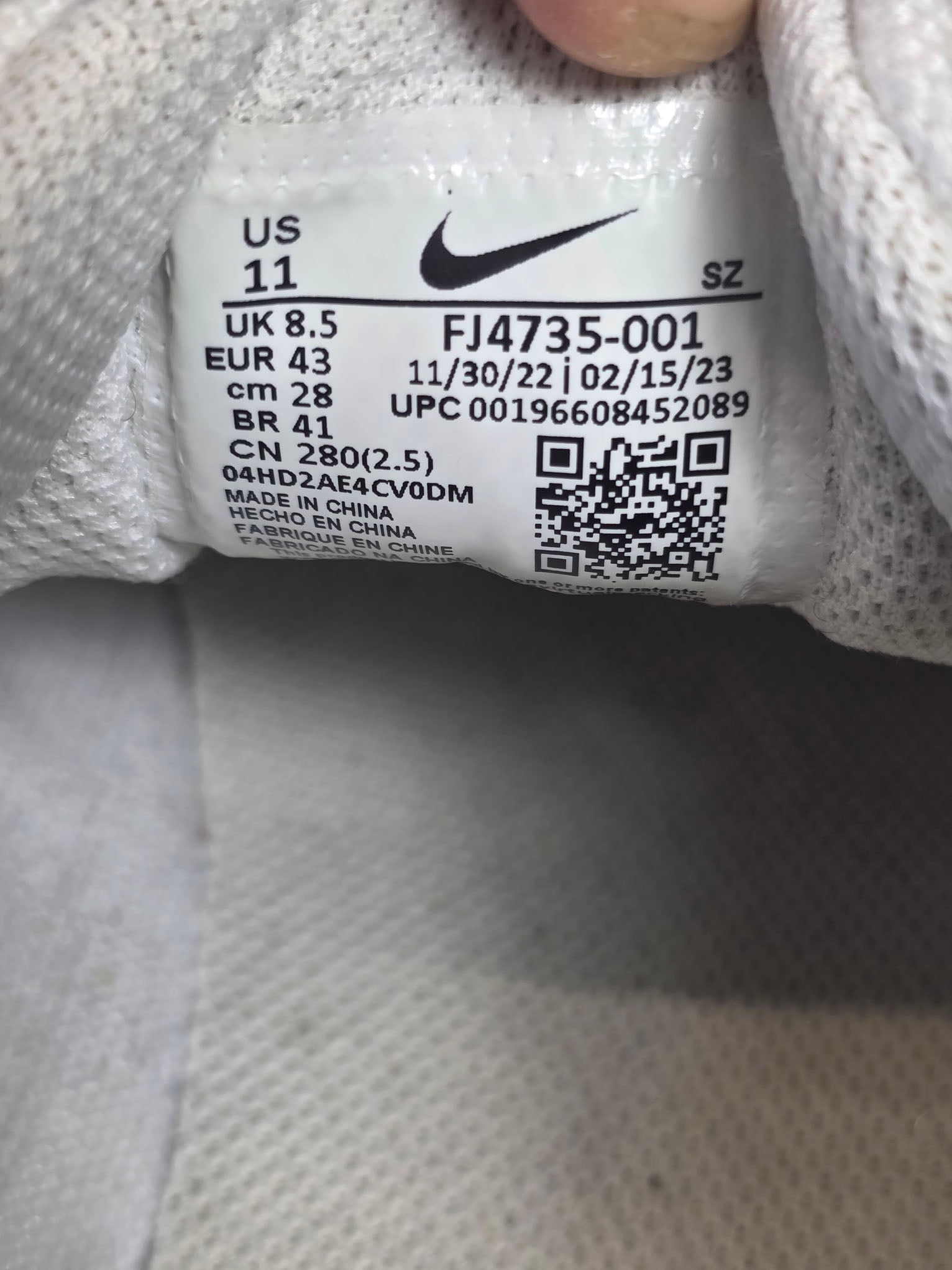 Nike Air Max 1 Crepe Light Bone maat 43