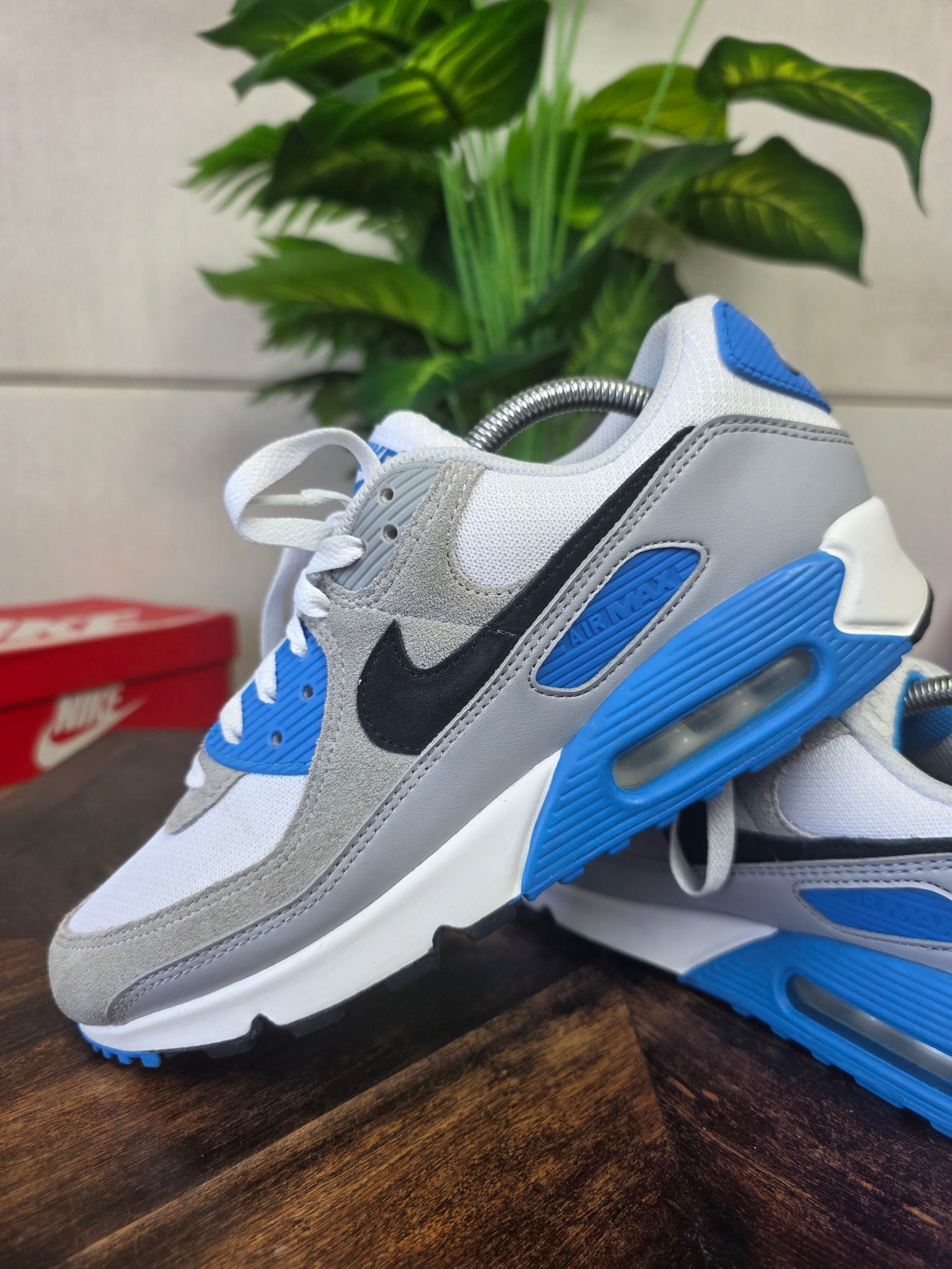 Nike Air Max 90 Pure Platinum Photo Blue maat 42,5