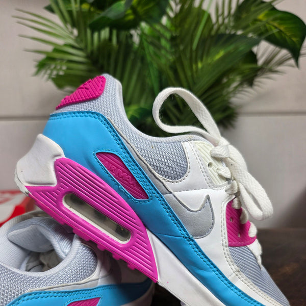 Nike Air Max 90 White Vivid Pink Light Blue Fury | maat 36,5